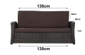 Coussins de canapé de jardin en résine tressée SLIM: Brun