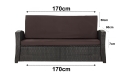 Coussins de canapé de jardin en résine tressée SLIM: Brun