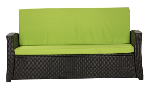 Coussins de canapé de jardin en résine tressée SLIM: Vert Citron