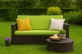 Coussins de canapé de jardin en résine tressée SLIM: Vert Citron