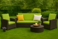 Coussins de canapé de jardin en résine tressée SLIM: Vert Citron