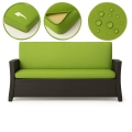 Coussins de canapé de jardin en résine tressée SLIM: Vert Citron