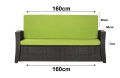 Coussins de canapé de jardin en résine tressée SLIM: Vert Citron