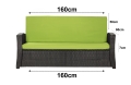Coussins de canapé de jardin en résine tressée SLIM: Vert Citron
