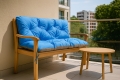 Coussin pour banc de jardin Bleu: Double