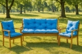 Coussin pour banc de jardin Bleu: Double