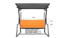 Coussins pour balancelle 3-2 places PIATTO:  Orange