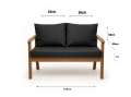 Coussin pour banc extérieur intérieur Antracite: Mix