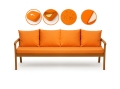 Coussin pour banc extérieur intérieur Orange: Mix