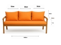 Coussin pour banc extérieur intérieur Orange: Mix
