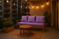 Coussin pour banc extérieur intérieur Violet Clair: Mix