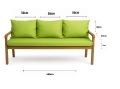 Coussin pour banc extérieur intérieur Vert Citron: Mix