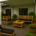 Coussin pour banc de jardin Slim Noir