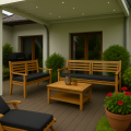 Coussin pour banc de jardin Slim Antracite
