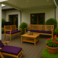 Coussin pour banc de jardin Slim  Violet