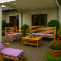 Coussin pour banc de jardin Slim  Violet Clair