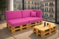 Ensemble de 6 coussins de palette de jardin Flat: Rose