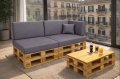 Ensemble de 6 coussins de palette de jardin Flat: Gris