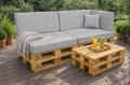 Ensemble de 6 coussins de palette de jardin Flat: Gris