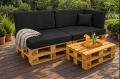 Ensemble de 6 coussins de palette de jardin Flat: Noir