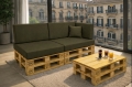 Ensemble de 6 coussins de palette de jardin Flat: Vert