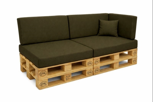 Ensemble de 6 coussins de palette de jardin Flat: Vert