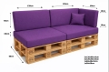 Ensemble de 6 coussins de palette de jardin Flat: Violet