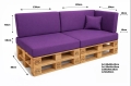 Ensemble de 6 coussins de palette de jardin Flat: Violet