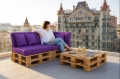 Ensemble de 6 coussins de palette de jardin Flat: Violet