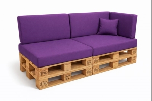 Ensemble de 6 coussins de palette de jardin Flat: Violet