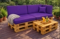 Ensemble de 6 coussins de palette de jardin Flat: Violet