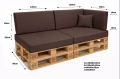Ensemble de 6 coussins de palette de jardin Flat: Brun