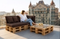 Ensemble de 6 coussins de palette de jardin Flat: Brun