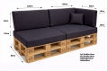 Ensemble de 6 coussins de palette de jardin Flat: Anthracite