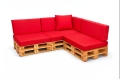 Ensemble de 8 coussins de palette de jardin Flat: Rouge