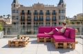 Ensemble de 8 coussins de palette de jardin Flat: Rose