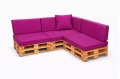 Ensemble de 8 coussins de palette de jardin Flat: Rose