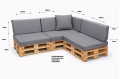 Ensemble de 8 coussins de palette de jardin Flat: Gris