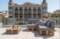 Ensemble de 8 coussins de palette de jardin Flat: Gris