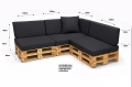 Ensemble de 8 coussins de palette de jardin Flat: Noir