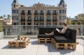 Ensemble de 8 coussins de palette de jardin Flat: Noir