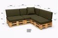 Ensemble de 8 coussins de palette de jardin Flat: Vert