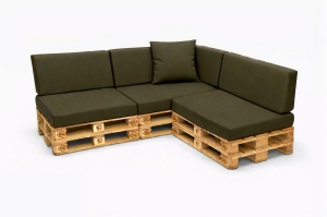 Ensemble de 8 coussins de palette de jardin Flat: Vert