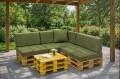 Ensemble de 8 coussins de palette de jardin Flat: Vert