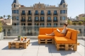 Ensemble de 8 coussins de palette de jardin Flat: Orange