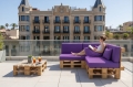 Ensemble de 8 coussins de palette de jardin Flat: Violet
