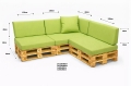 Ensemble de 8 coussins de palette de jardin Flat: Vert