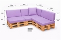 Ensemble de 8 coussins de palette de jardin Flat: Violet clair