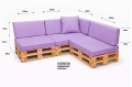 Ensemble de 8 coussins de palette de jardin Flat: Violet clair