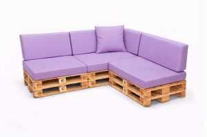 Ensemble de 8 coussins de palette de jardin Flat: Violet clair